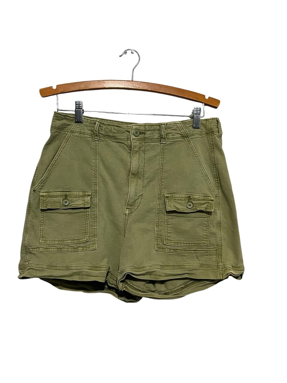 American Eagle Highest Waist 90's Boyfriend Short Stretch 12 Green Utility Cargo
